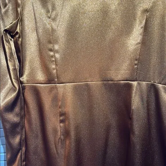 PrettyLittleThing Brown Ruched Long Sleeve Blouse - Picture 4 of 11